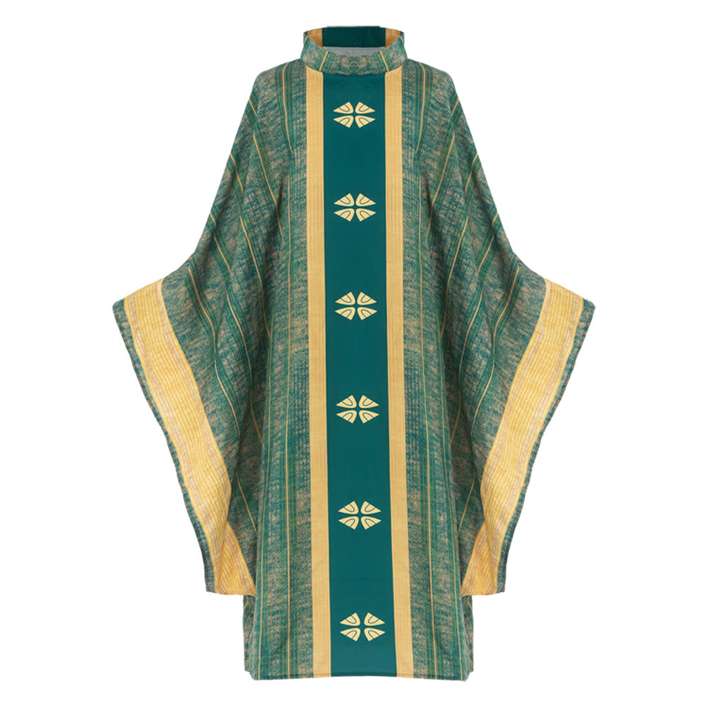 Christianartworkshop Chasuble liturgique pour les cérémonies sacrées - Vert - Taille unique convenant à la plupart des morphologies - image 3