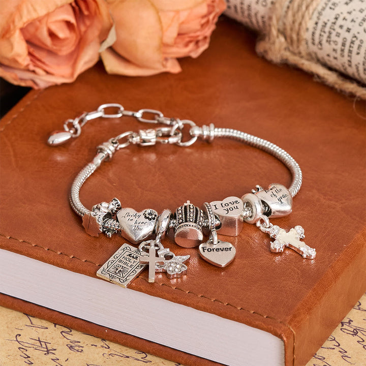Christianartworkshop Bracelet à breloques ajustable orné de détails bibliques et royaux : un rappel de foi et de dévotion céleste - image 7