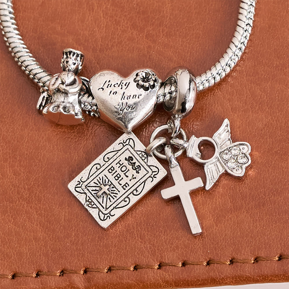 Christianartworkshop Bracelet à breloques ajustable orné de détails bibliques et royaux : un rappel de foi et de dévotion céleste - image 9
