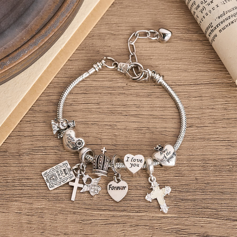 Christianartworkshop Bracelet à breloques ajustable orné de détails bibliques et royaux : un rappel de foi et de dévotion céleste - image 6