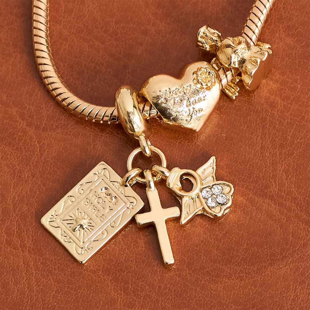 Christianartworkshop Bracelet à breloques ajustable orné de détails bibliques et royaux : un rappel de foi et de dévotion céleste - image 4