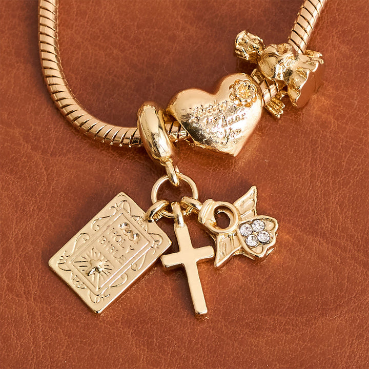 Christianartworkshop Bracelet à breloques ajustable orné de détails bibliques et royaux : un rappel de foi et de dévotion céleste - image 4