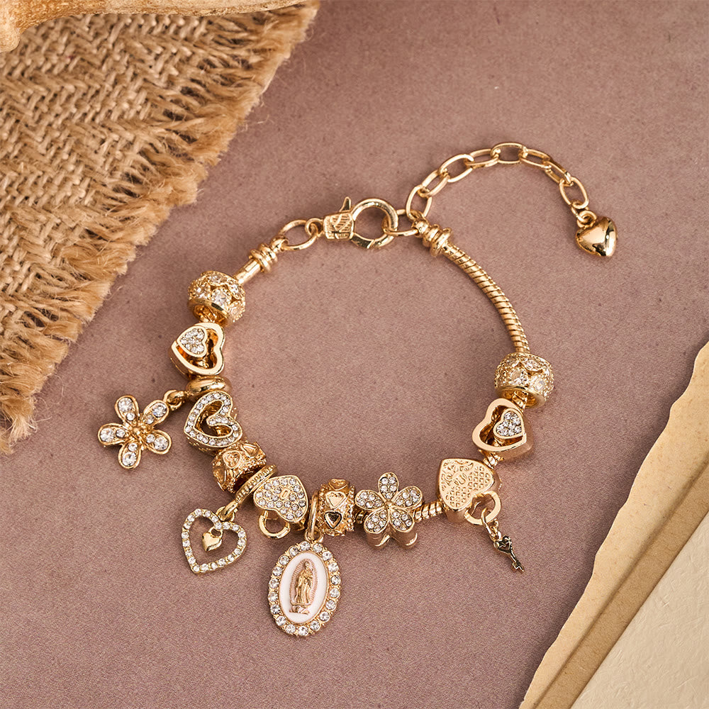 Christianartworkshop Bracelet à breloques Marian et Cœur : Symbole d'amour divin et de grâce céleste - image 3
