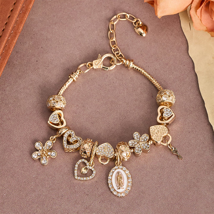 Christianartworkshop Bracelet à breloques Marian et Cœur : Symbole d'amour divin et de grâce céleste - image 2
