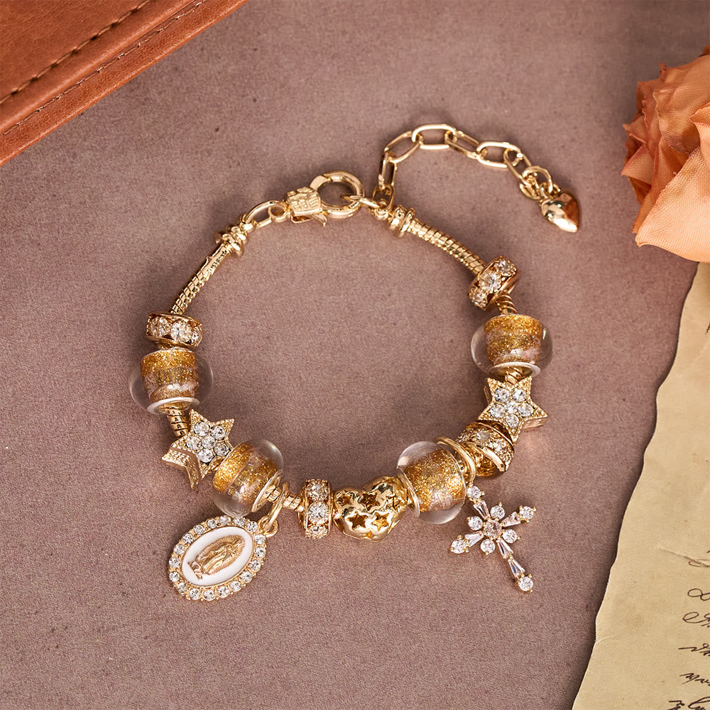 Christianartworkshop Bracelet orné de la Vierge Marie et d'une croix : un symbole éclatant de la grâce mariale et de la rédemption - image 3
