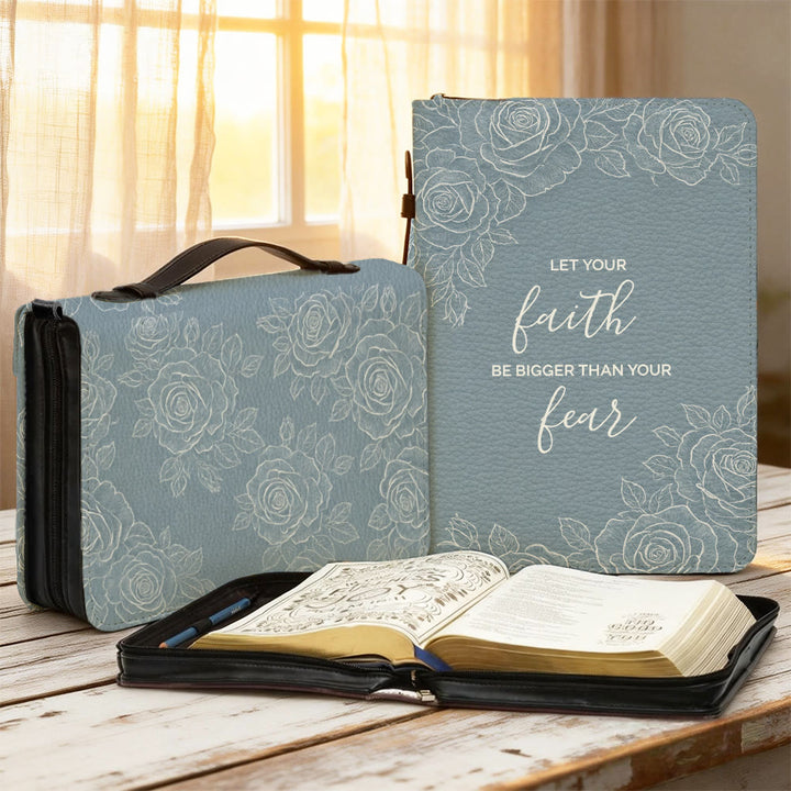 Christianartworkshop Que ta foi soit plus grande que ta peur (Couverture de Bible à motifs floraux) - 2XL - Standard (sans personnalisation) - image 1