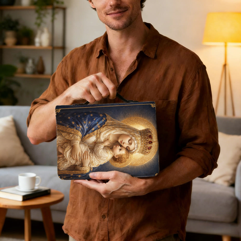 Christianartworkshop Couverture de Bible zippée avec portrait de la Vierge à l'Enfant - image 3