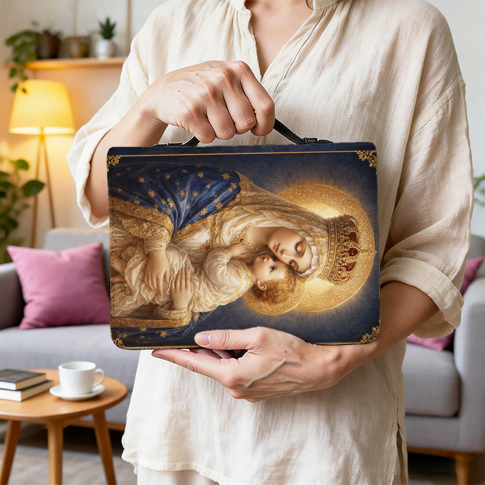 Christianartworkshop Couverture de Bible zippée avec portrait de la Vierge à l'Enfant - image 5