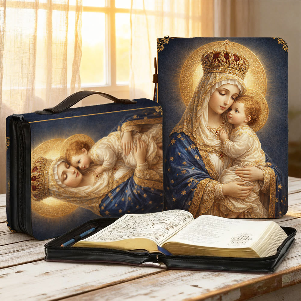 Christianartworkshop Couverture de Bible zippée avec portrait de la Vierge à l'Enfant - 2XL - Standard (sans personnalisation) - image 1