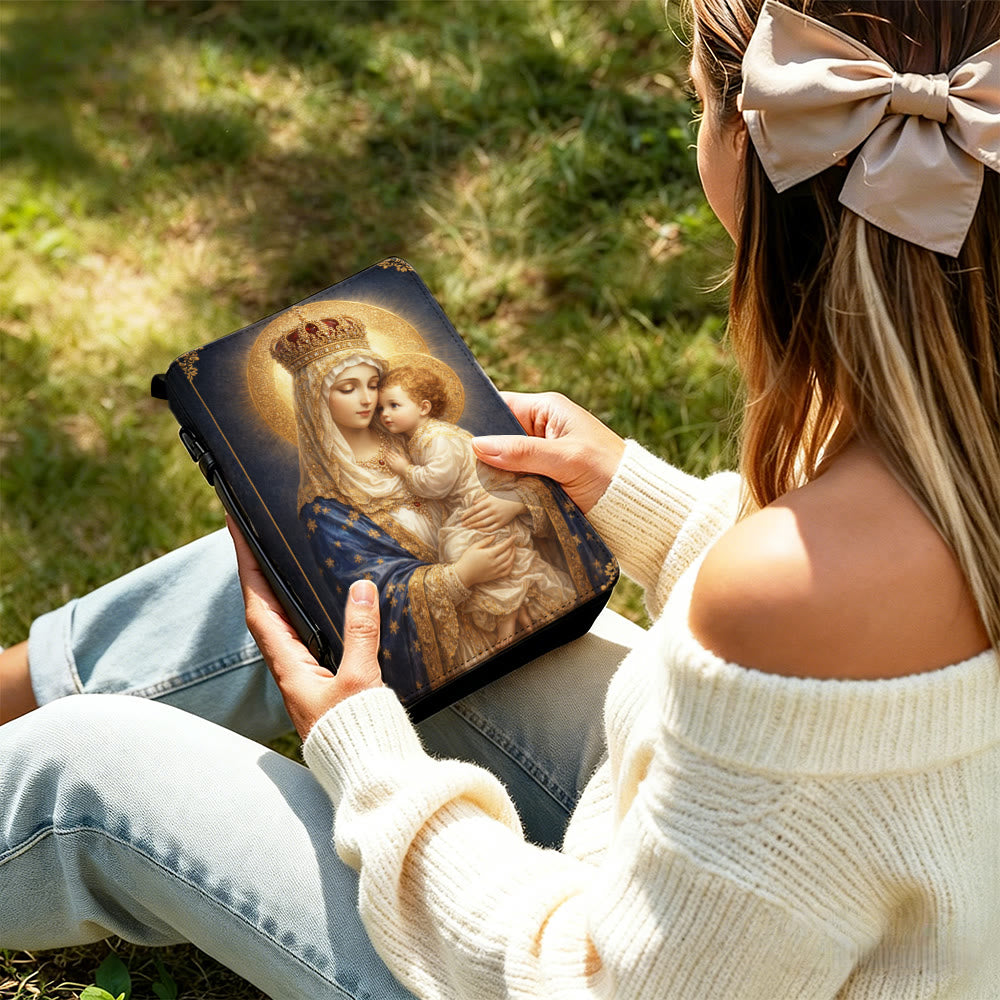Christianartworkshop Couverture de Bible zippée avec portrait de la Vierge à l'Enfant - image 11