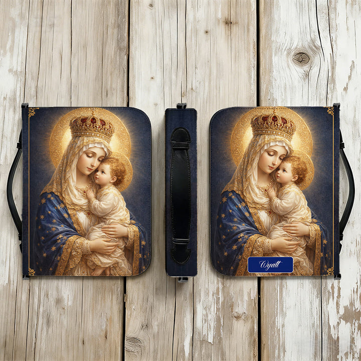 Christianartworkshop Couverture de Bible zippée avec portrait de la Vierge à l'Enfant - image 14