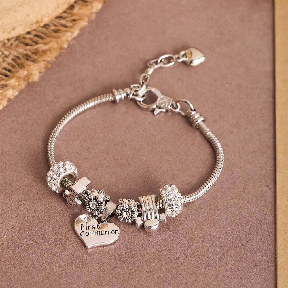 Christianartworkshop Bracelet délicat pour la première communion des enfants : un emblème de foi nouvelle et de dévotion céleste - image 1