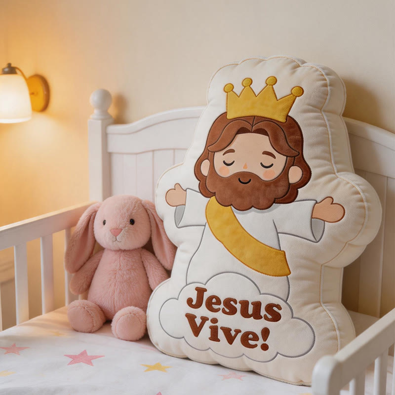 Christianartworkshop Coussin en peluche doux à l'effigie de Jesus Vive : un accessoire de décoration chaleureux et inspiré par la foi - 24" (60 cm) - image 0