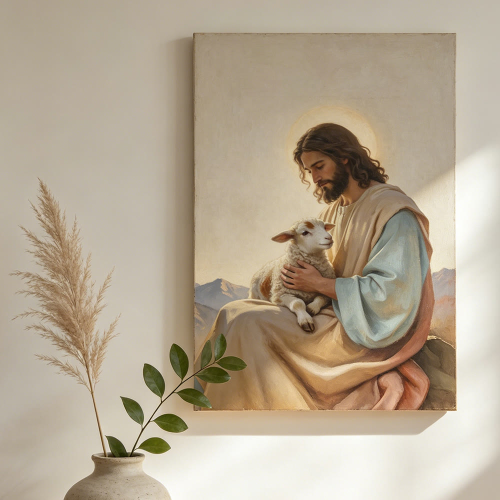 Christianartworkshop Affiche murale représentant Jésus le Bon Berger : un symbole de compassion divine et d’amour tendre - image 1