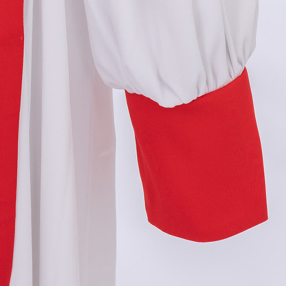 Robe de clergé blanche distinctive de Christianartworkshop avec col rouge et emblème de croix - image 9
