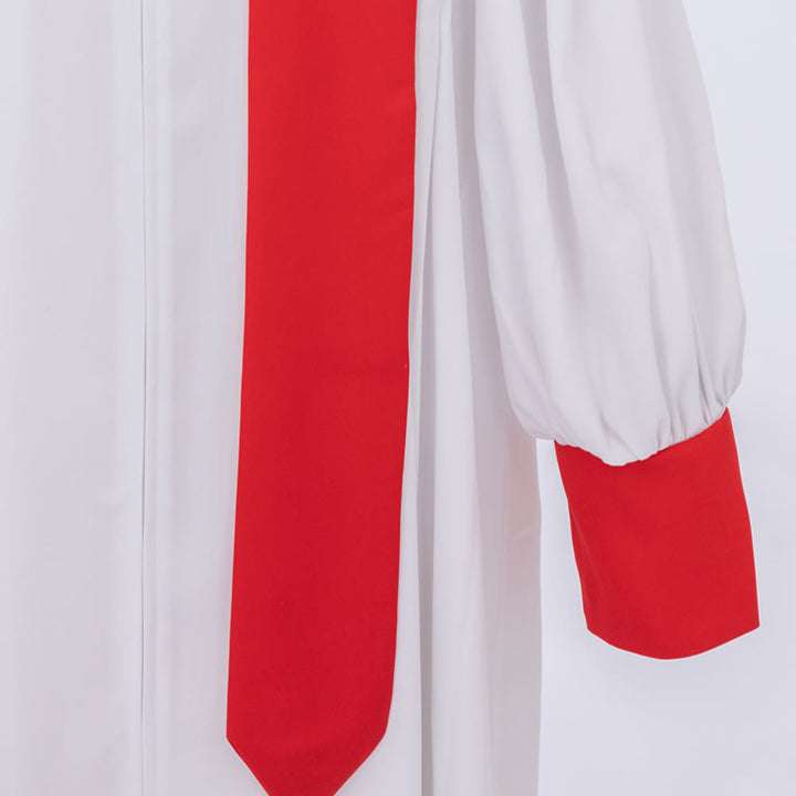 Robe de clergé blanche distinctive de Christianartworkshop avec col rouge et emblème de croix - image 10