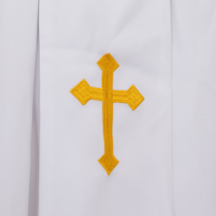Christianartworkshop Robes de clergé élégantes noires et blanches : détail de la croix dorée - image 10