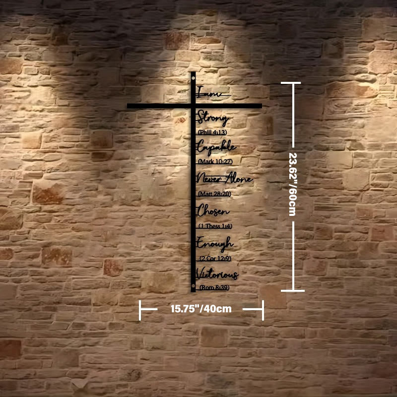 Décoration murale en métal Croix avec verset biblique, Christianartworkshop : Rappel quotidien de la foi - Noir - 15,75''*23,62''*0,06''/40cm*60cm*0,15cm - image 5