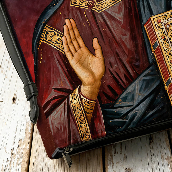 Christianartworkshop Couverture de Bible de dévotion ornée d'une icône de Jésus-Christ et d'une croix. - image 13