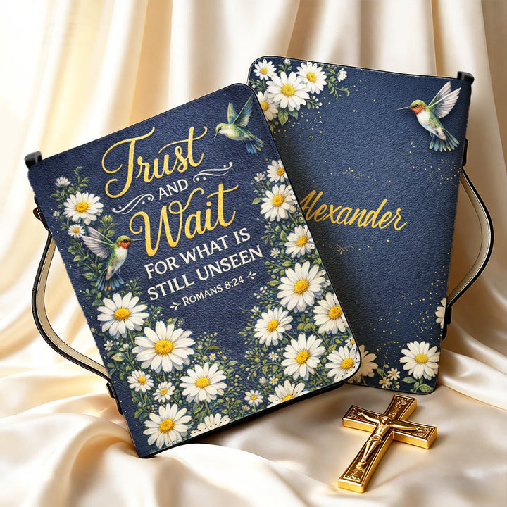 Christianartworkshop Ayez confiance et attendez (Romains 8:24) Couverture de la Bible Marguerite et Colibri - image 10