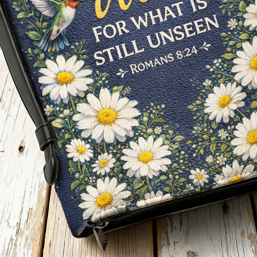 Christianartworkshop Ayez confiance et attendez (Romains 8:24) Couverture de la Bible Marguerite et Colibri - image 13