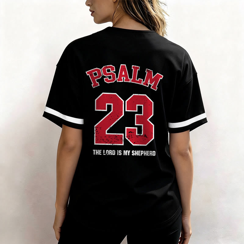 Christianartworkshop Maillot de baseball Foi Psaume 23 : Le Seigneur est mon berger T-shirt de sport dévotionnel - image 4