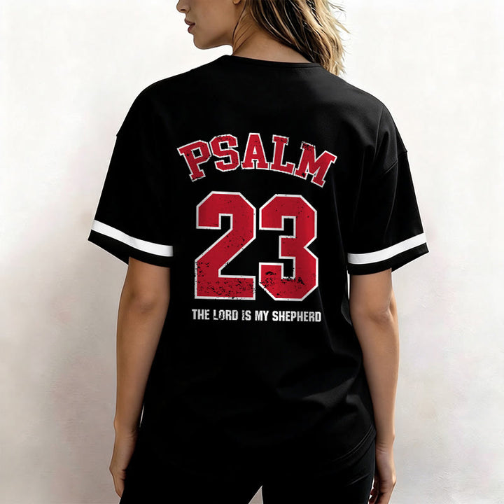 Christianartworkshop Maillot de baseball Foi Psaume 23 : Le Seigneur est mon berger T-shirt de sport dévotionnel - image 4
