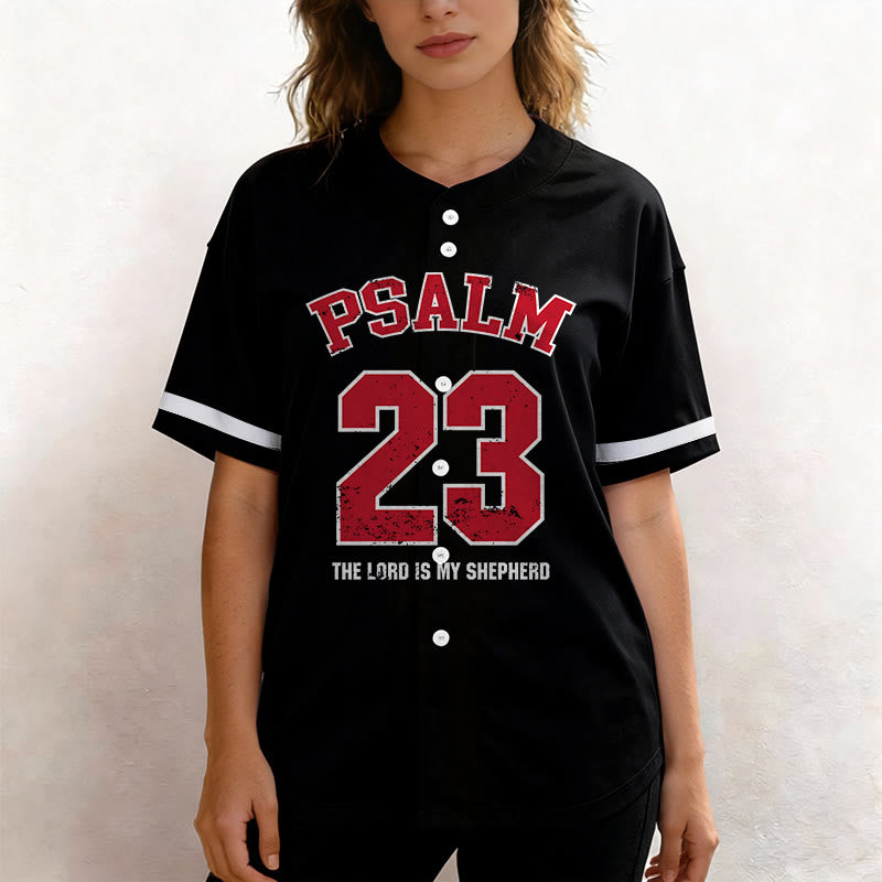 Christianartworkshop Maillot de baseball Foi Psaume 23 : Le Seigneur est mon berger T-shirt de sport dévotionnel - image 3