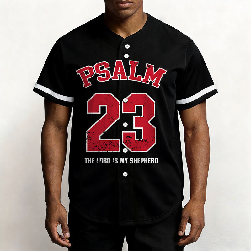 Christianartworkshop Maillot de baseball Foi Psaume 23 : Le Seigneur est mon berger T-shirt de sport dévotionnel - image 1