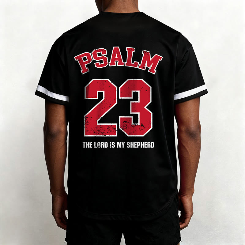 Christianartworkshop Maillot de baseball Foi Psaume 23 : Le Seigneur est mon berger T-shirt de sport dévotionnel - image 2