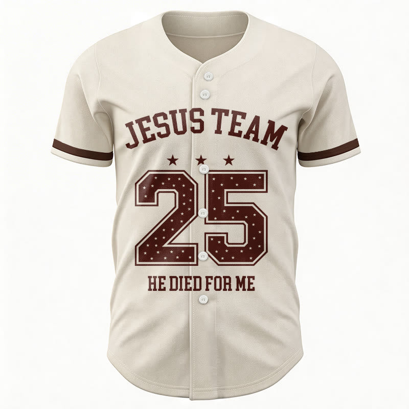 Christianartworkshop Équipe Jésus 25 Il est mort pour moi Maillot de baseball de la foi - image 5