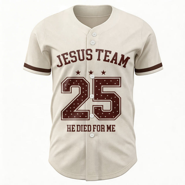 Christianartworkshop Équipe Jésus 25 Il est mort pour moi Maillot de baseball de la foi - image 5