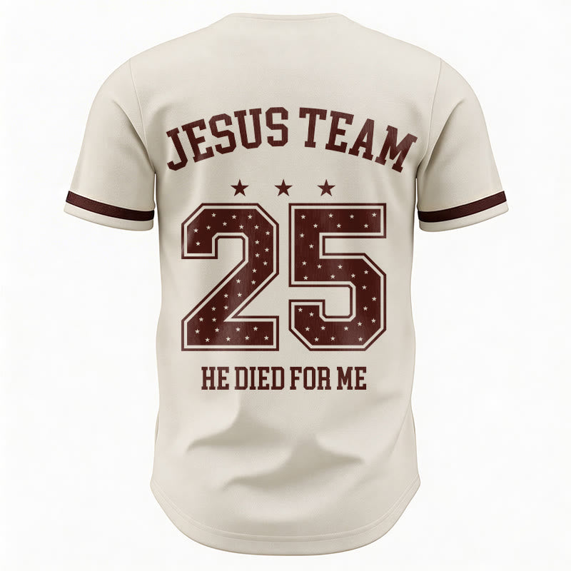 Christianartworkshop Équipe Jésus 25 Il est mort pour moi Maillot de baseball de la foi - image 6