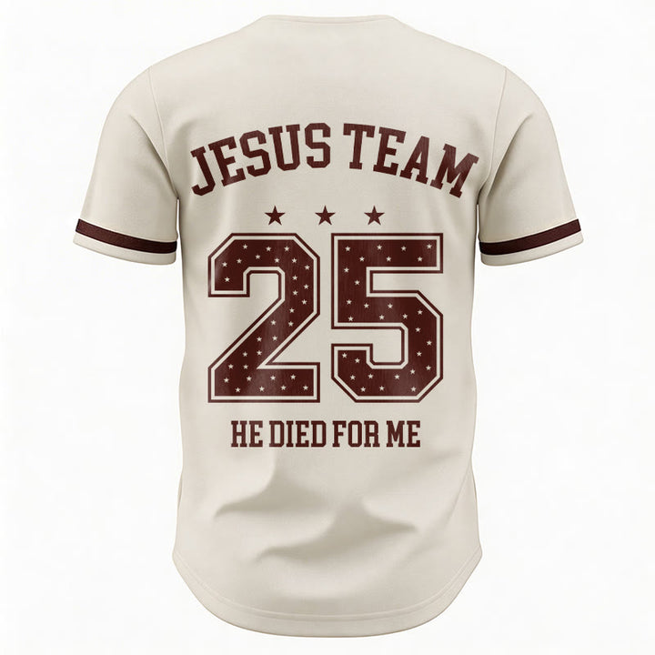 Christianartworkshop Équipe Jésus 25 Il est mort pour moi Maillot de baseball de la foi - image 6