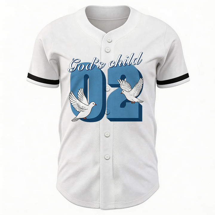Maillot de baseball Christianartworkshop God's Child avec motif inspirant de colombe et de numéro - image 12