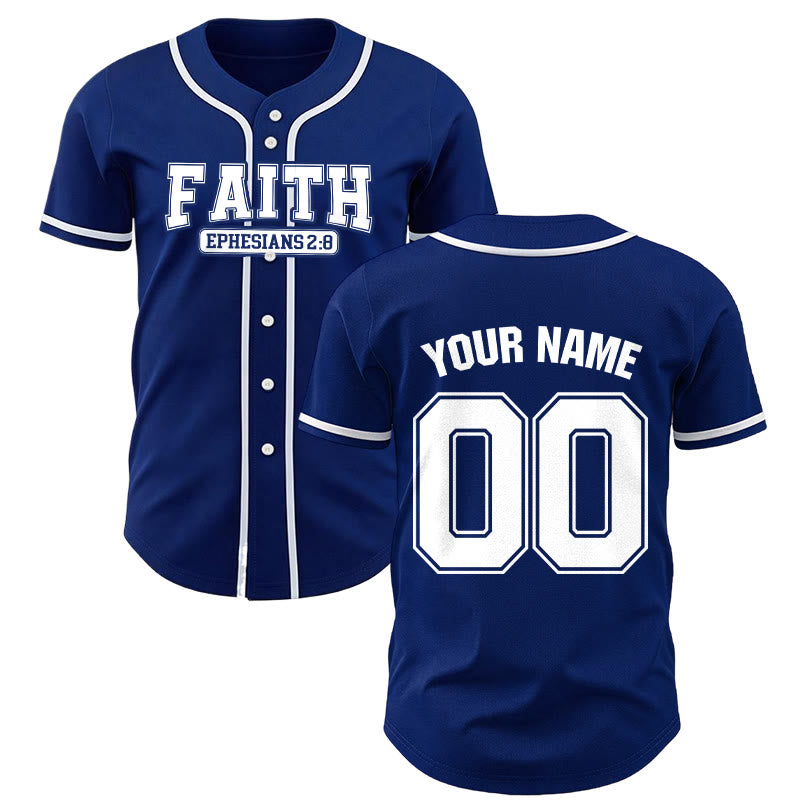 Maillot de baseball personnalisé avec nom et numéro Christianartworkshop - Bleu marine - 5XL - Nom & Numéro personnalisé - image 1