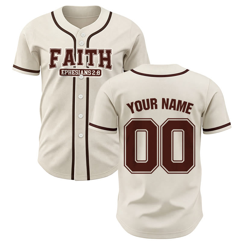 Maillot de baseball personnalisé avec nom et numéro Christianartworkshop - Abricot - 5XL - Nom & Numéro personnalisé - image 8