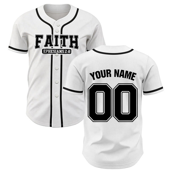 Maillot de baseball personnalisé avec nom et numéro Christianartworkshop - Blanc - 5XL - Nom & Numéro personnalisé - image 15