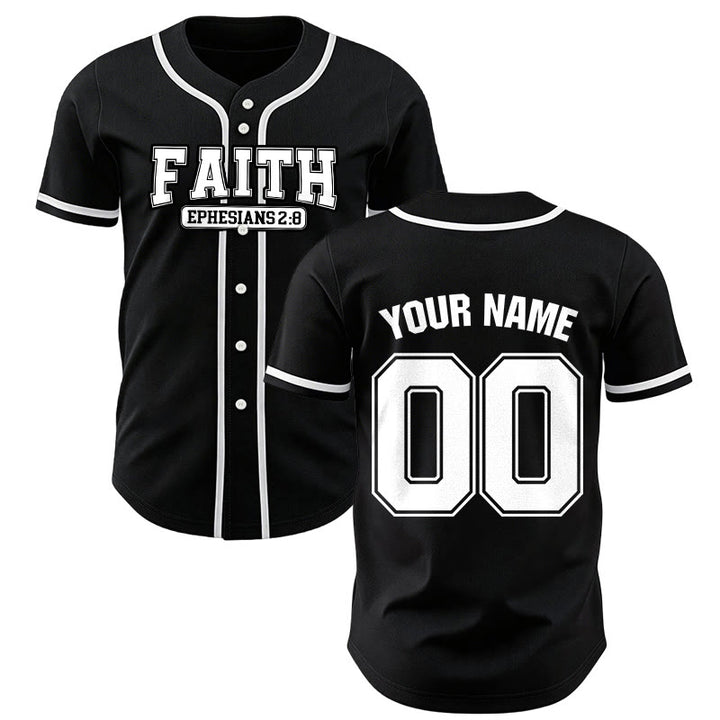 Maillot de baseball personnalisé avec nom et numéro Christianartworkshop - Noir - 5XL - Nom & Numéro personnalisé - image 29