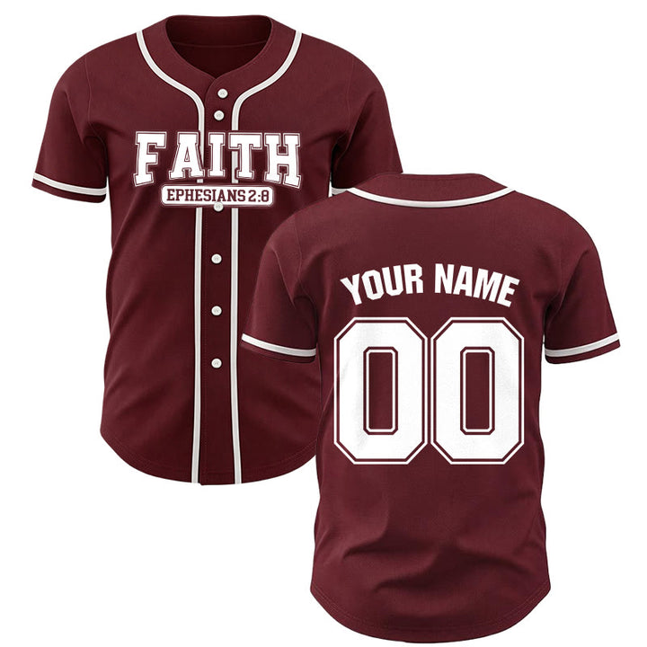 Maillot de baseball personnalisé avec nom et numéro Christianartworkshop - Vin - 5XL - Nom & Numéro personnalisé - image 36