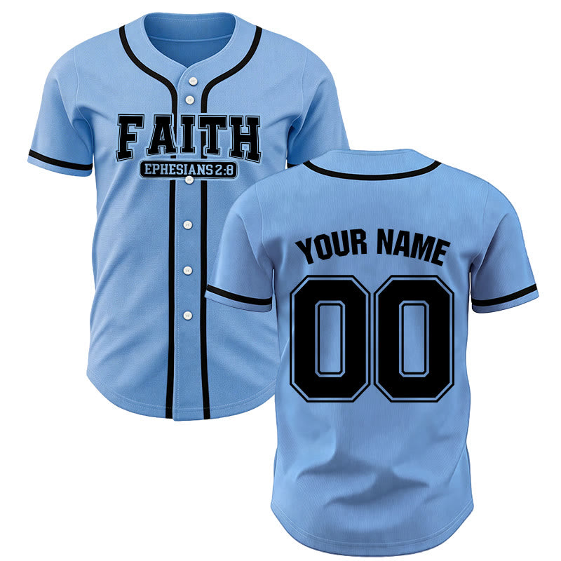 Maillot de baseball personnalisé avec nom et numéro Christianartworkshop - Bleu - 5XL - Nom & Numéro personnalisé - image 43
