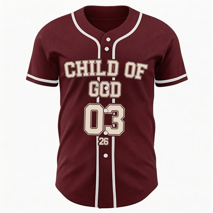 Christianartworkshop Maillot de baseball personnalisé avec nom et numéro, portant la déclaration chrétienne « Enfant de Dieu » - image 5