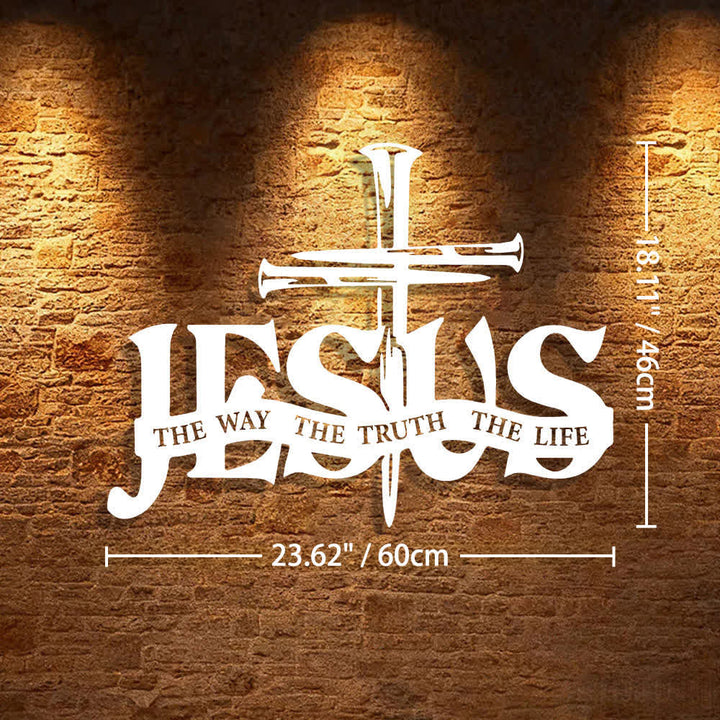Christianartworkshop Décoration murale en métal représentant Jésus fidèle et une croix - image 37