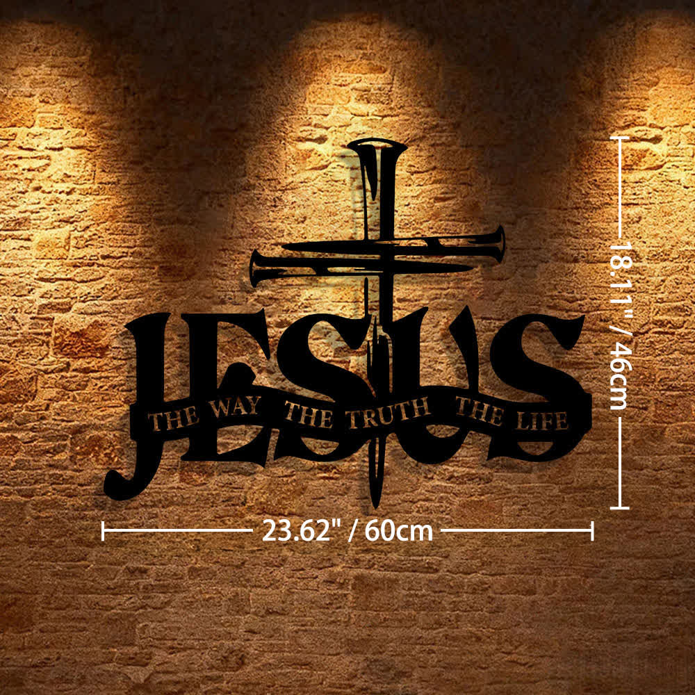 Christianartworkshop Décoration murale en métal représentant Jésus fidèle et une croix - image 11