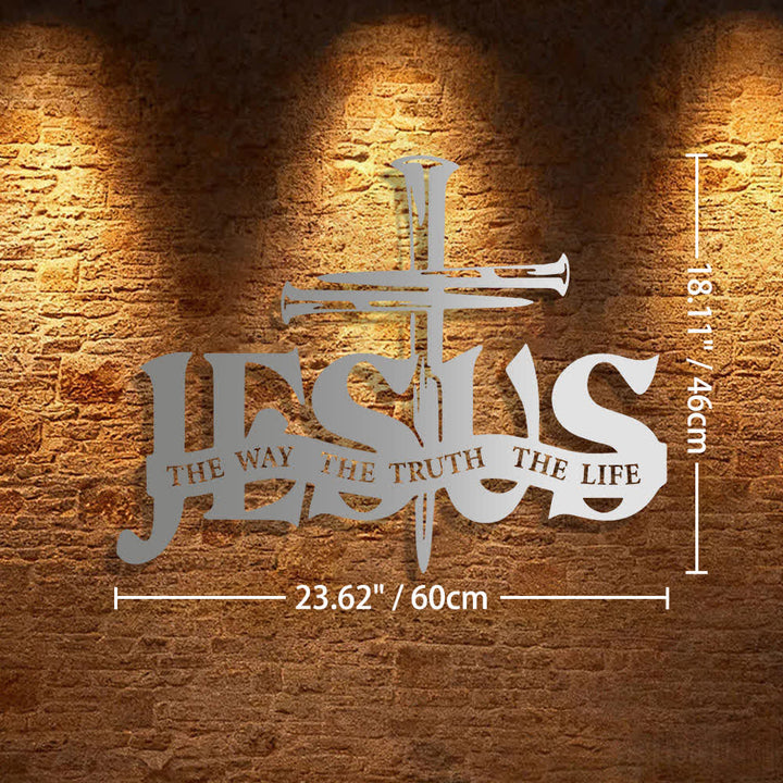Christianartworkshop Décoration murale en métal représentant Jésus fidèle et une croix - image 30