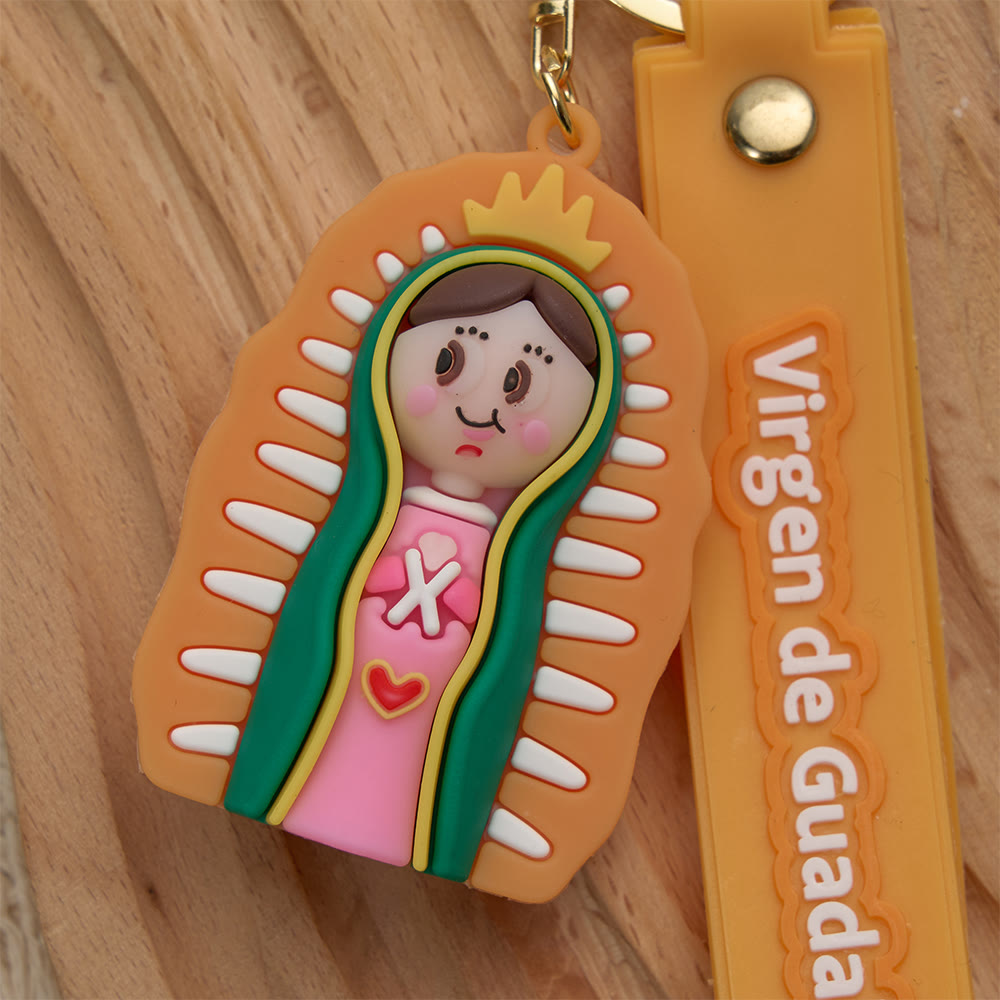 Christianartworkshop Porte-clés dévotionnel Notre-Dame de Guadalupe et Saint Jude : Emblème de foi et de protection spirituelle - image 6
