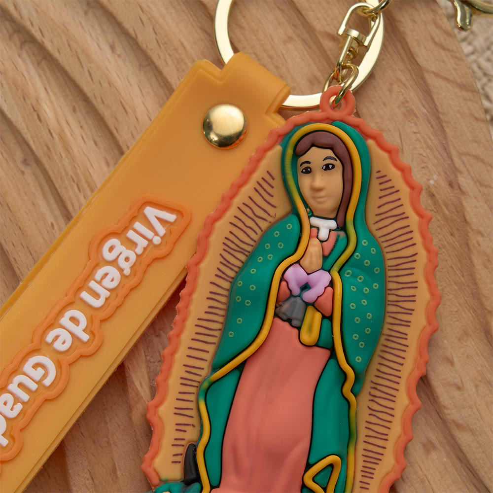 Christianartworkshop Porte-clés dévotionnel Notre-Dame de Guadalupe et Saint Jude : Emblème de foi et de protection spirituelle - image 4