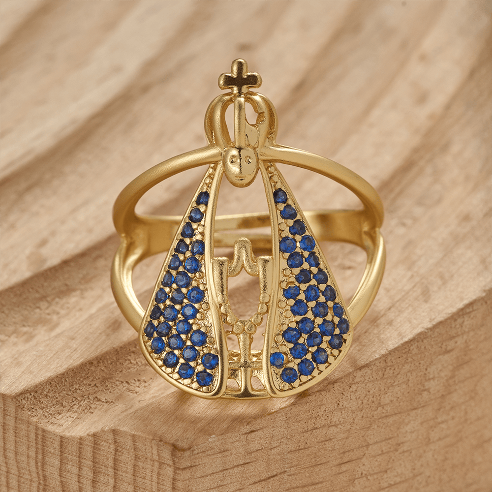Christianartworkshop Bague de dévotion Notre-Dame de Guadalupe : Emblème de Notre-Dame Grâce et de la Divine Protection - Convient aux tailles américaines 6 à 9 - image 0