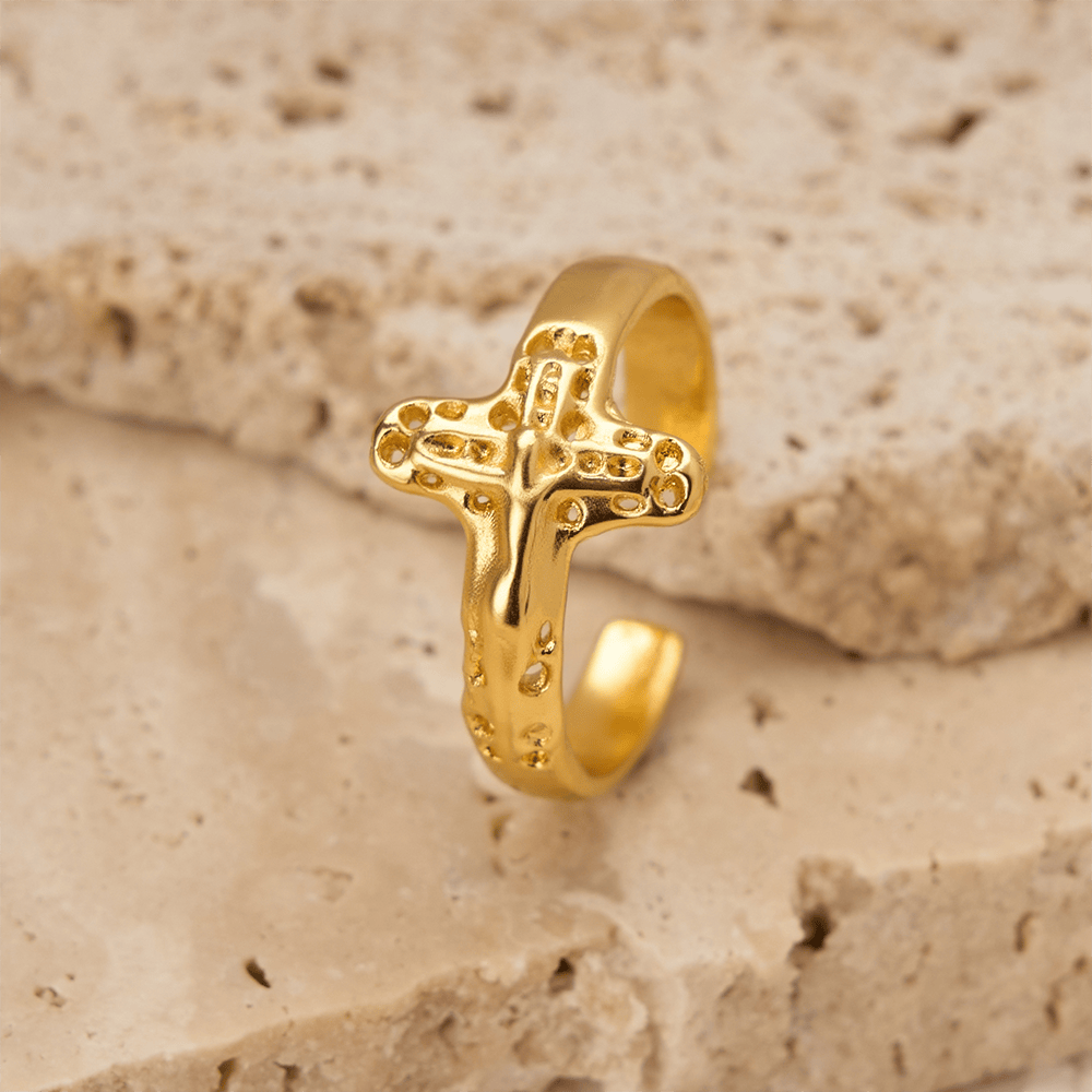 Christianartworkshop Bague dévotionnelle crucifix : emblème de rédemption et de foi inébranlable - image 3