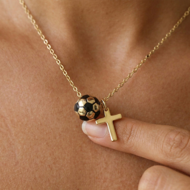 Christianartworkshop Ensemble de bijoux Ballon de sport et Croix (collier + bracelet) avec carte : Un symbole de foi et de passion sportive - image 11